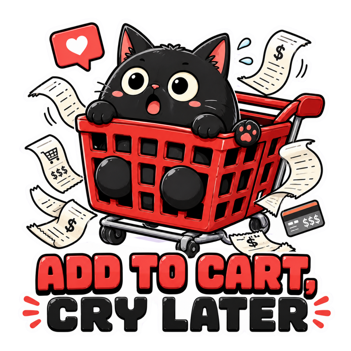 Add To Cart Cry Later - Funny Black product image 3