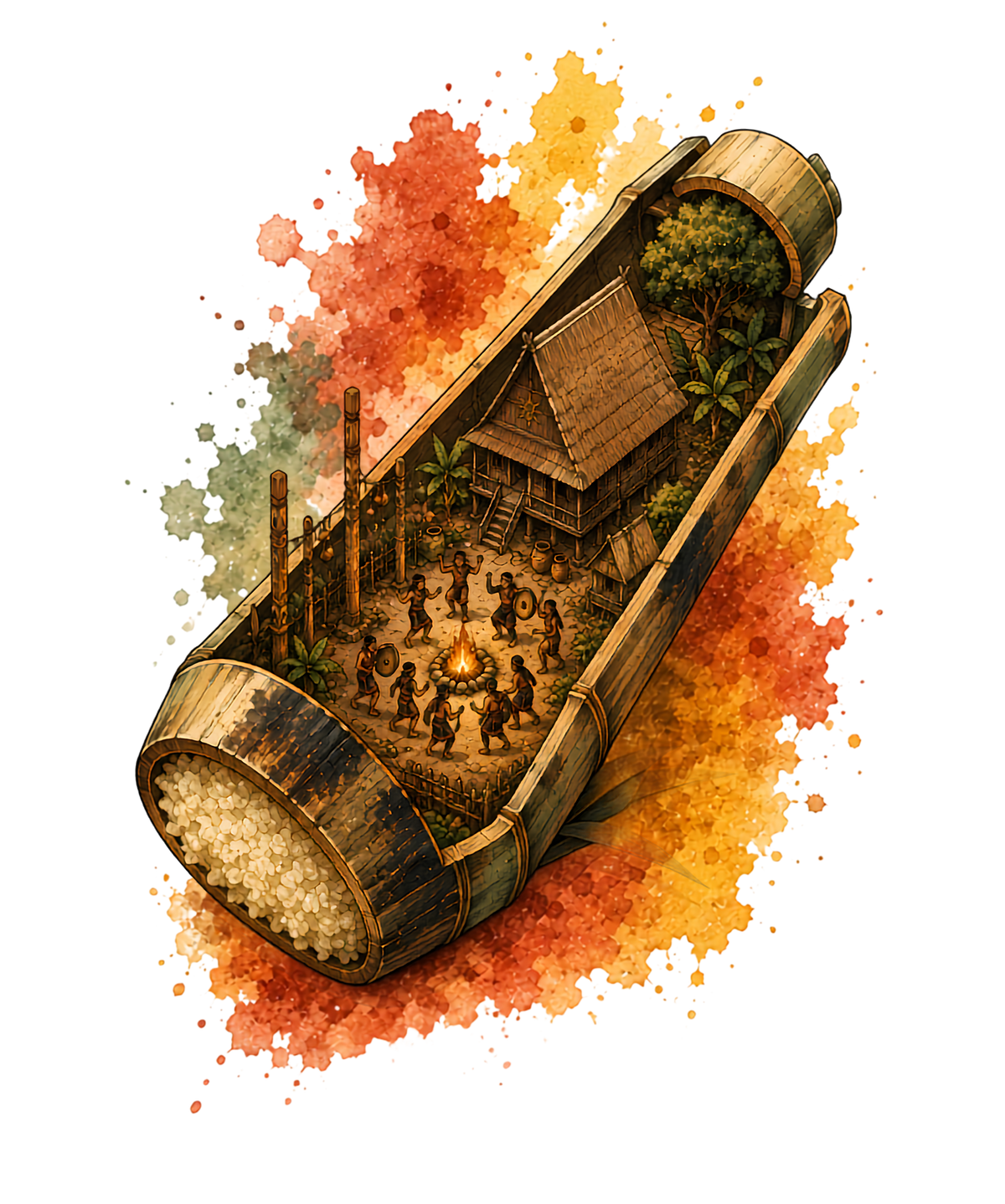 Bamboo Sticky Rice Miniature Tribal