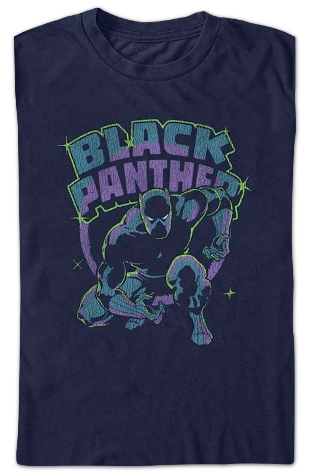 Black Panther Retro Action Pose Marvel Comics T-Shirt product image 2