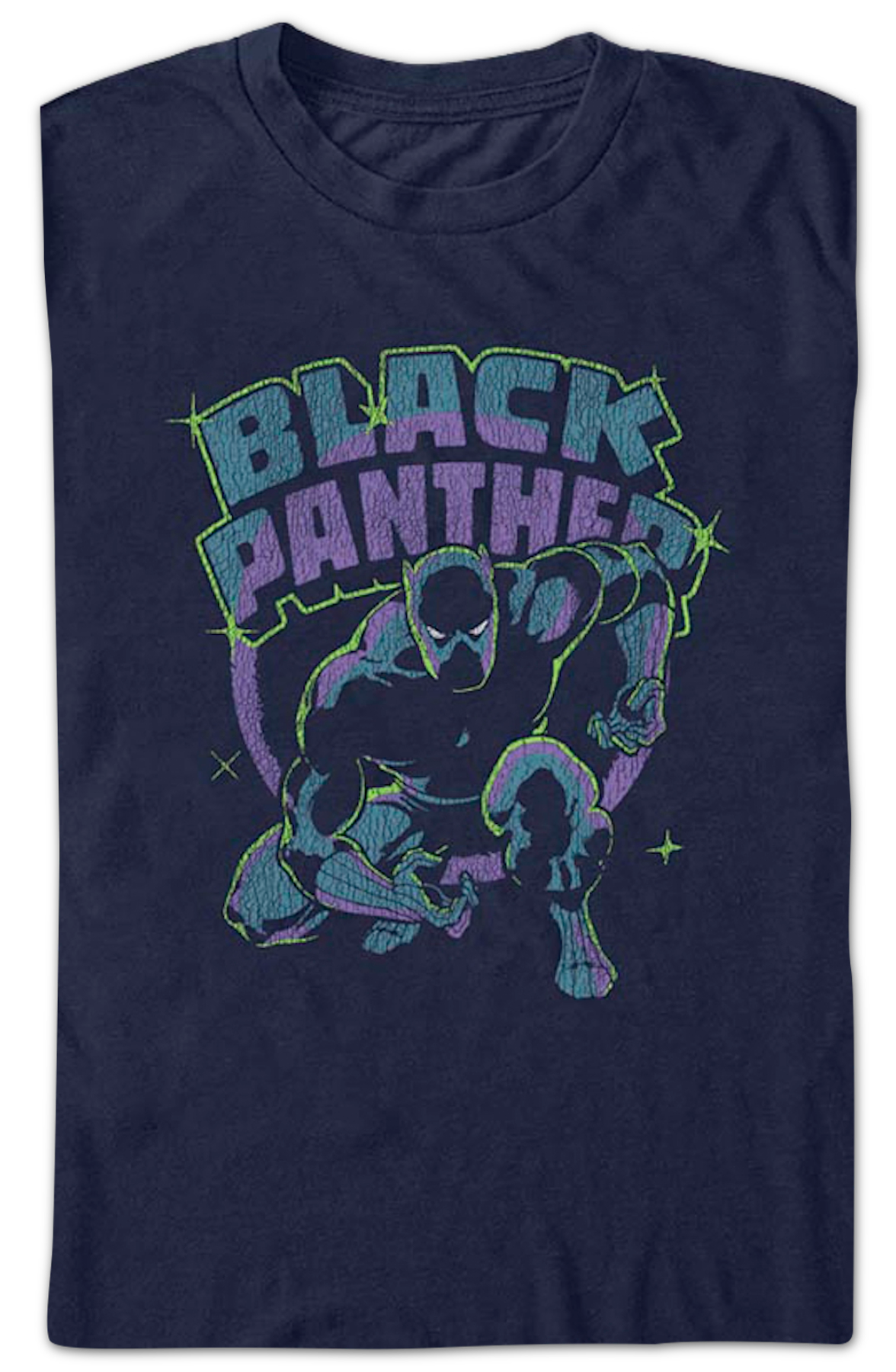 Black Panther Retro Action Pose Marvel Comics T-Shirt product image 2
