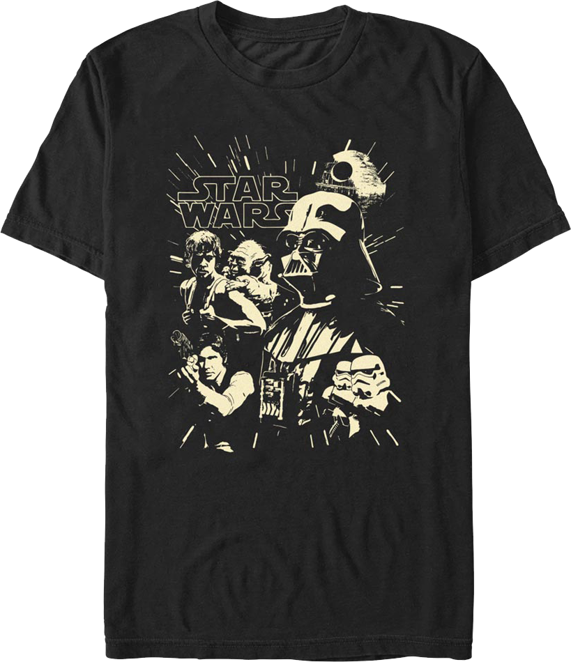 Black & White Collage Star Wars T-Shirt product image 1