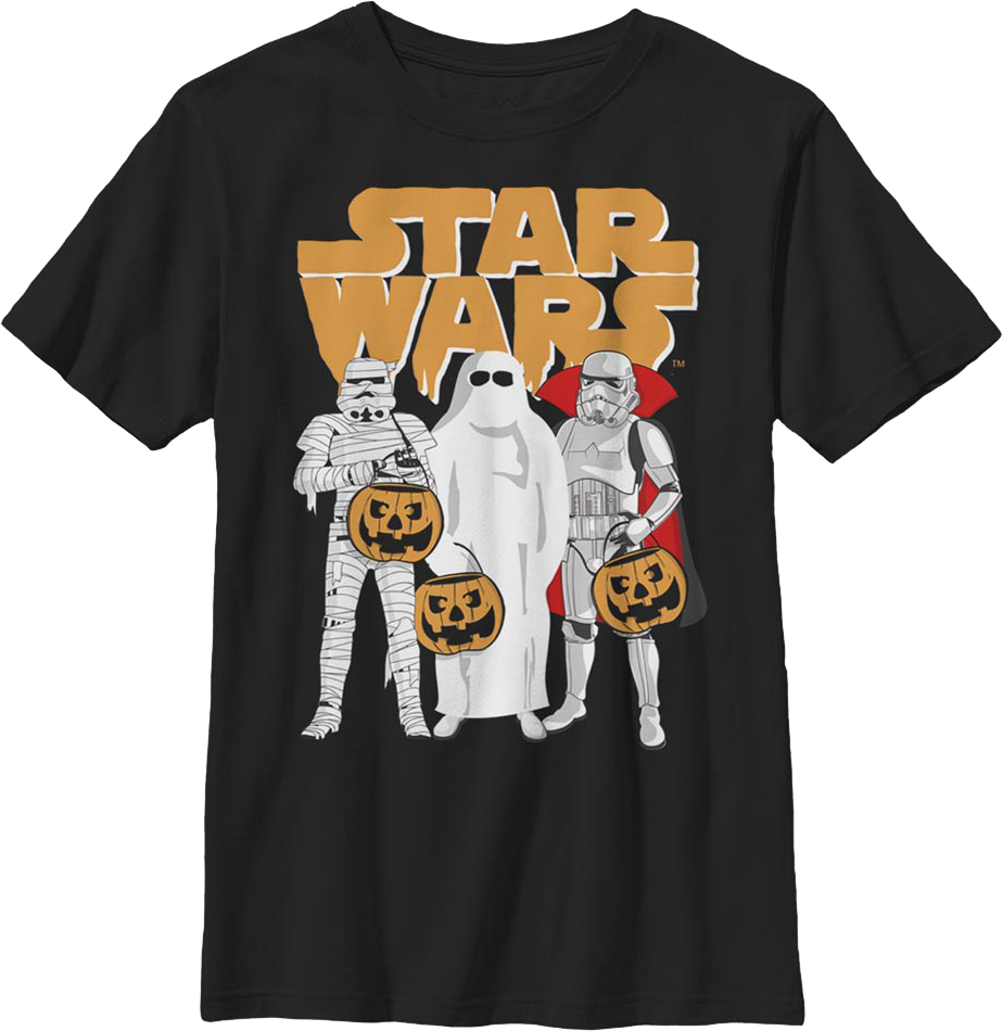 Boys Youth Stormtroopers Trick Or Treating Star Wars Shirt product image 1