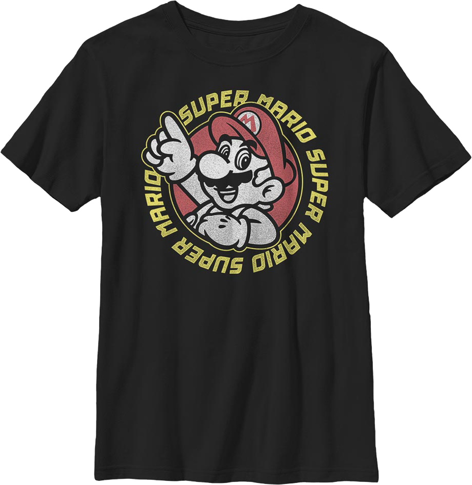 Boys Youth Super Mario Retro Circle Nintendo Shirt product image 1