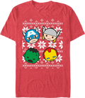 Chibi Avengers Faux Ugly Christmas Sweater Marvel Comics product image 1