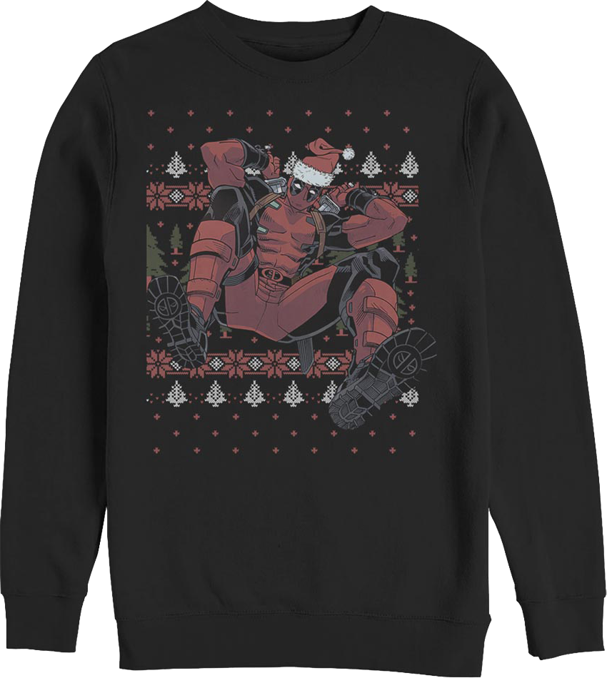 Deadpool Faux Ugly Christmas Sweater Marvel Comics product image 1