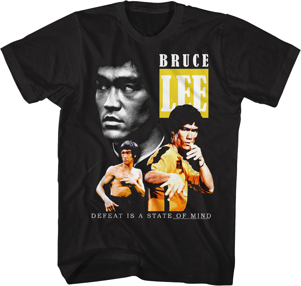 Defeat Is A State Of Mind Collage Bruce Lee T-Shirt product image 1