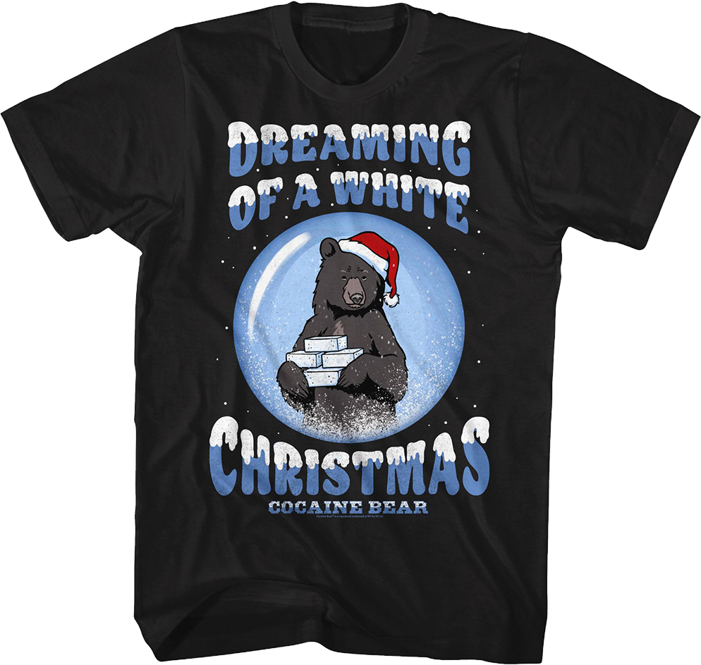 Dreaming Of A White Christmas Cocaine Bear T-Shirt product image 1