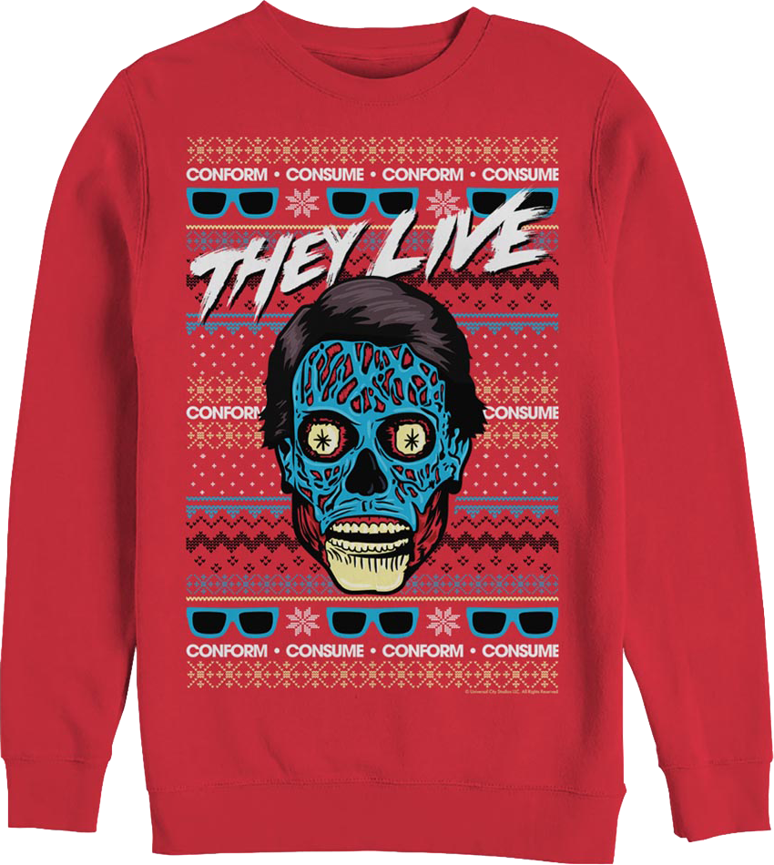 Faux Ugly Christmas Sweater They Live Sweatshirt product image 1