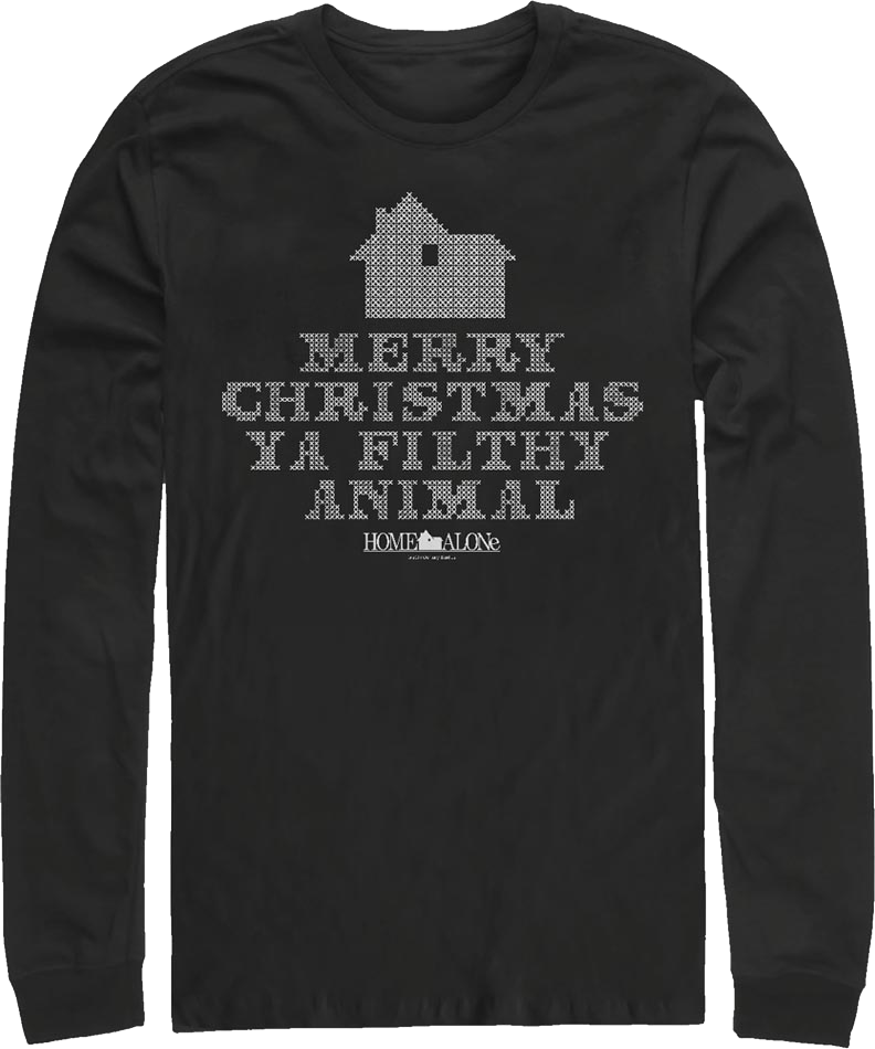 Faux Ugly Knit Christmas Sweater Home Alone Long Sleeve product image 1