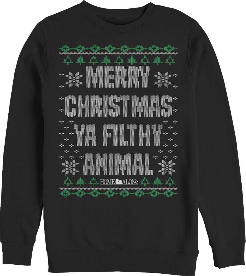 Filthy Animal Faux Ugly Sweater Home Alone Sweatshirt product image 1