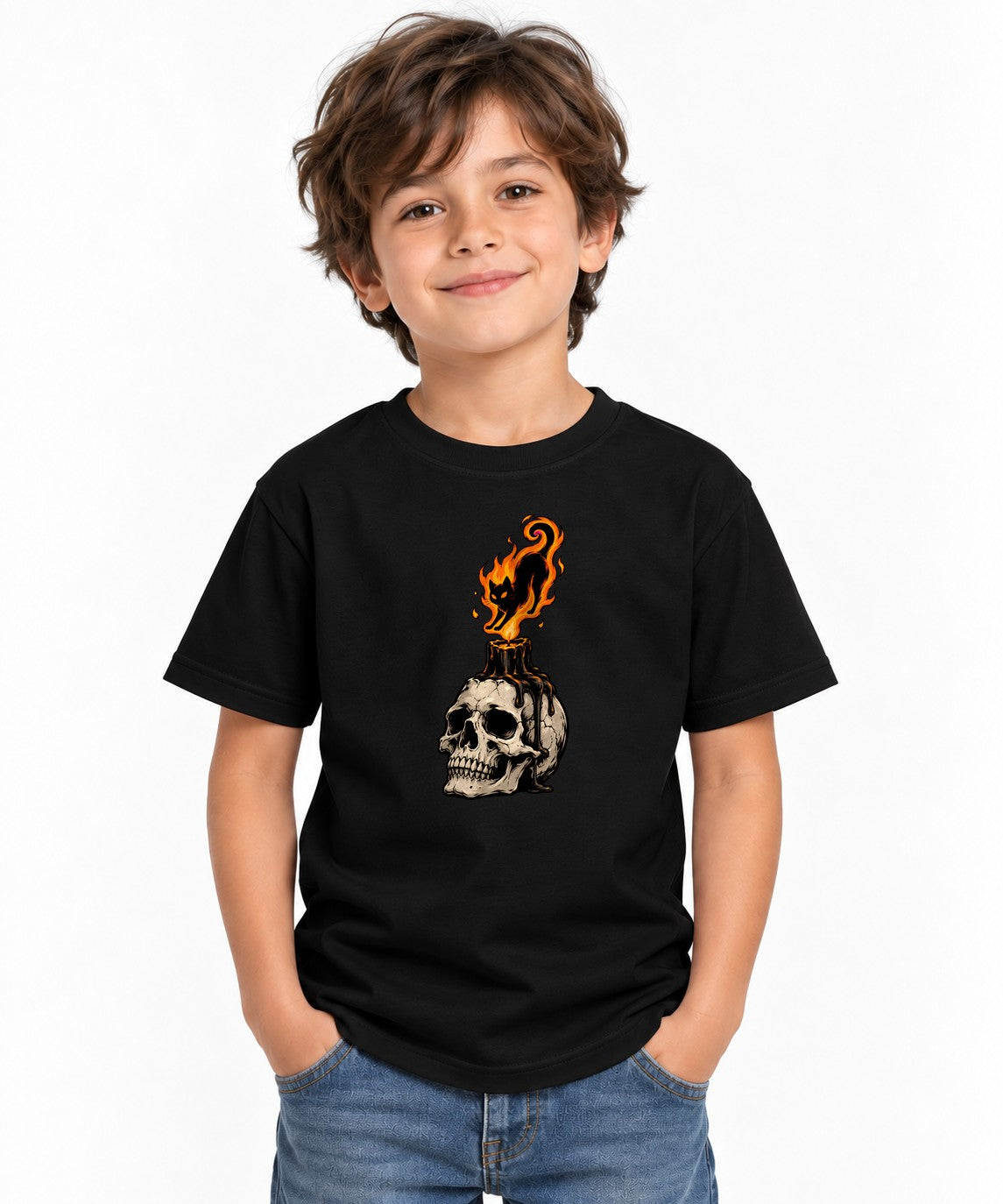 Flaming Cat Skull Candle product image 2