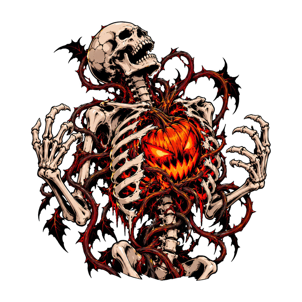 Flaming Heart Skeleton