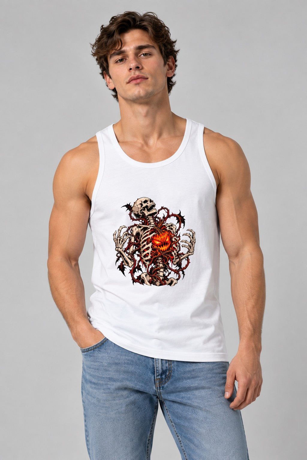 Flaming Heart Skeleton
