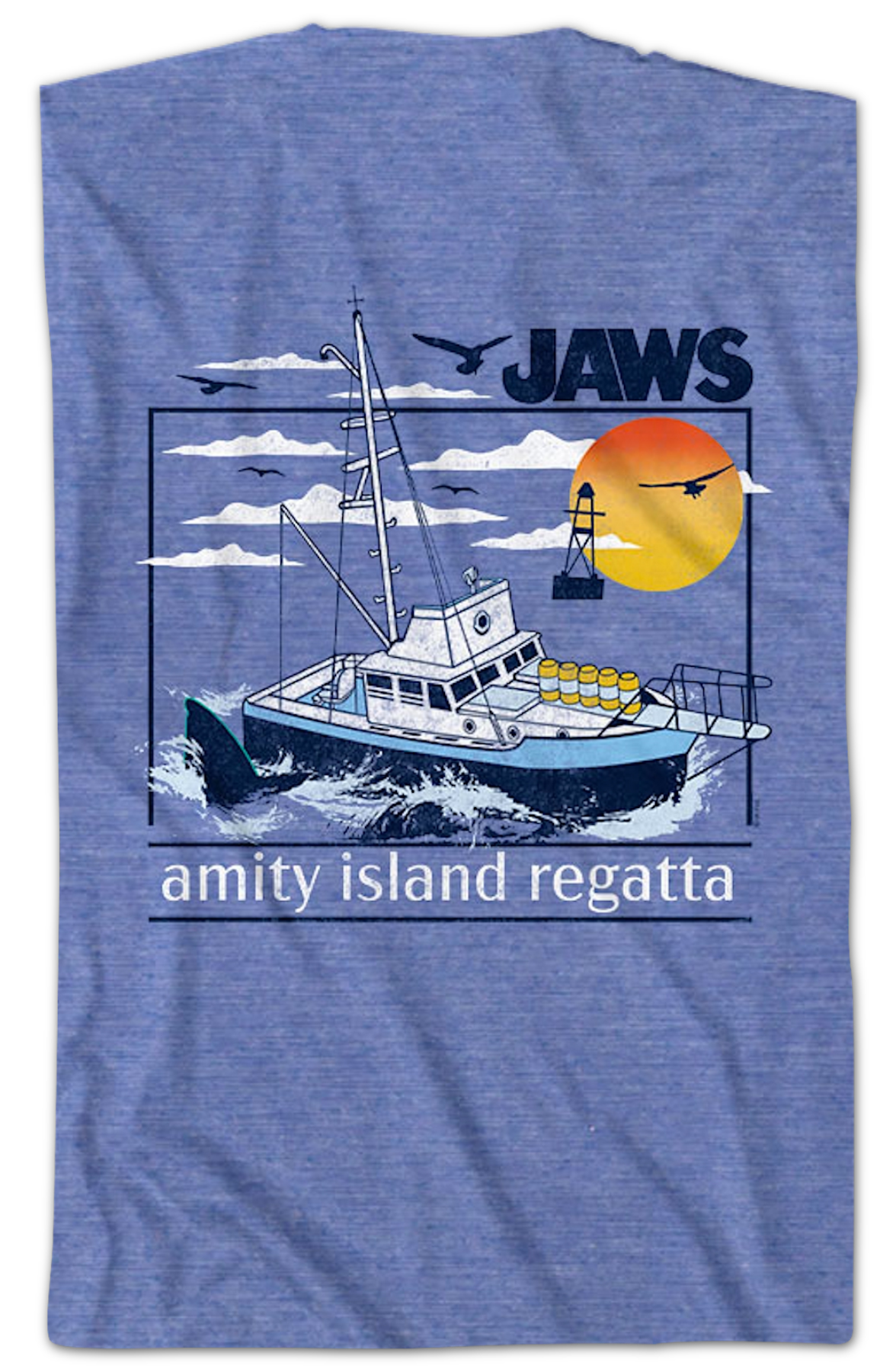 Front & Back Amity Island Regatta Jaws T-Shirt product image 2