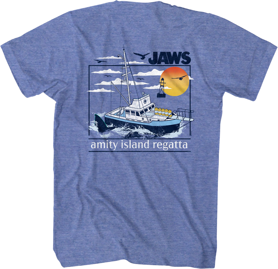 Front & Back Amity Island Regatta Jaws T-Shirt product image 1