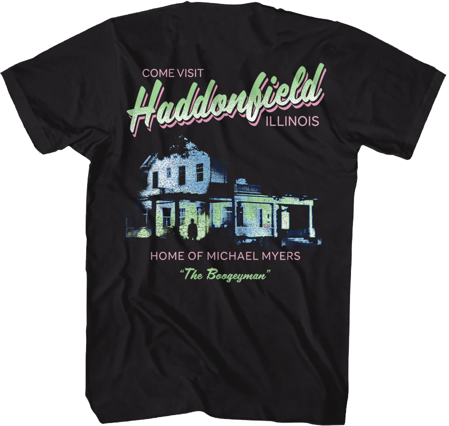 Front & Back Come Visit Haddonfield Halloween T-Shirt product image 1