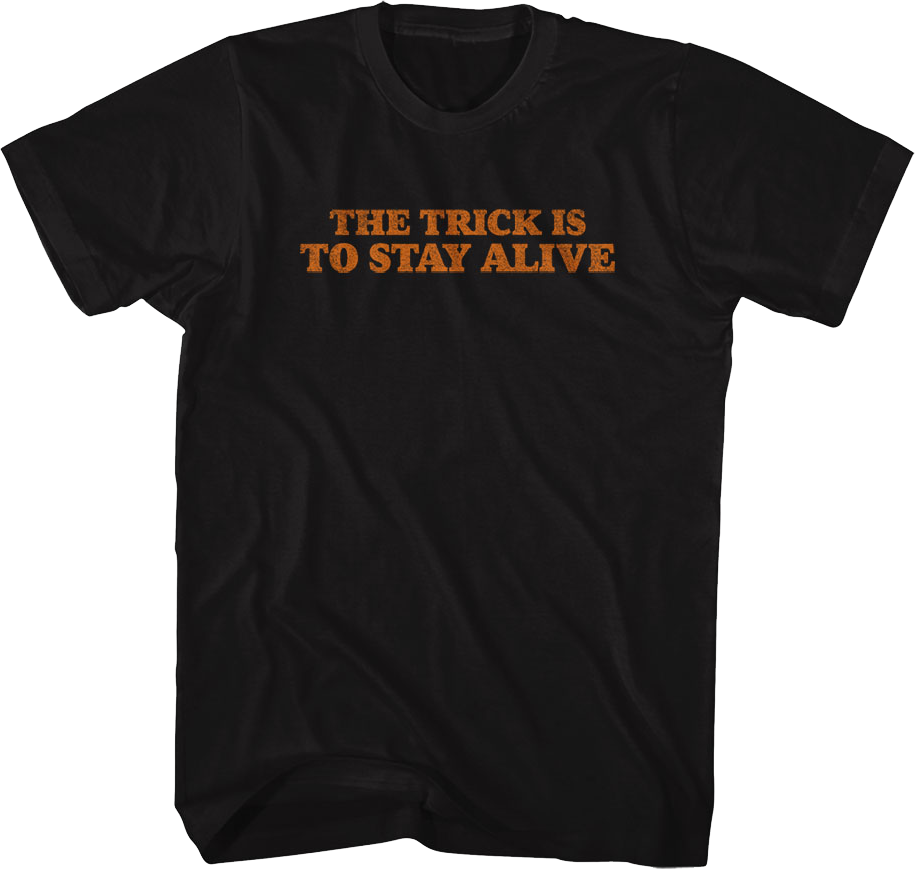 Front & Back The Trick Is To Stay Alive Halloween T-Shirt product image 1