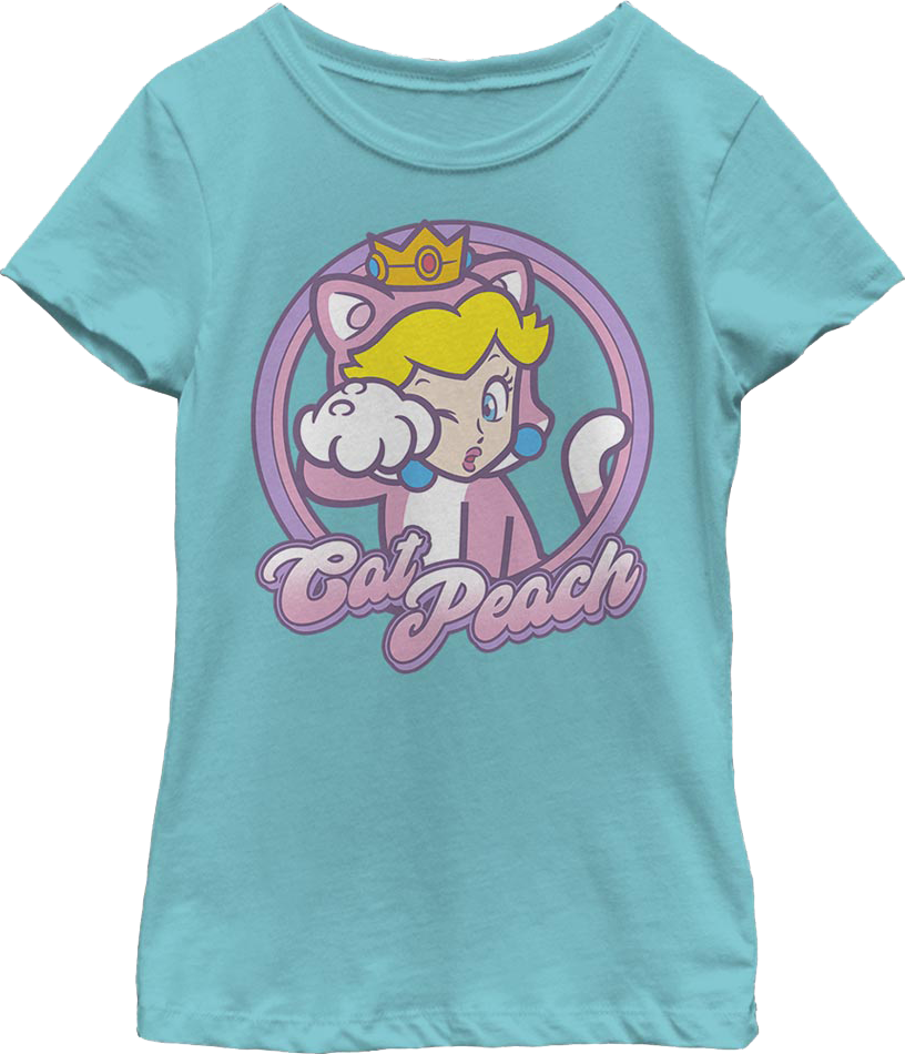 Girls Youth Cat Peach Super Mario Bros. Shirt product image 1