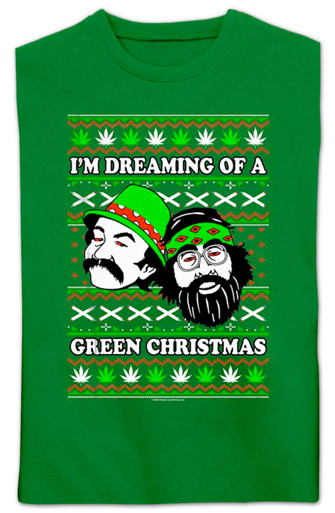 Green Christmas Faux Ugly Sweater Cheech And Chong product image 2