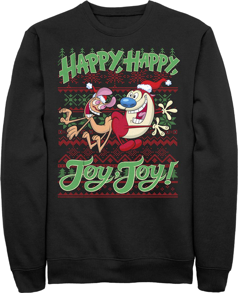 Ren & Stimpy Faux Ugly Christmas Sweater Nickelodeon product image 1