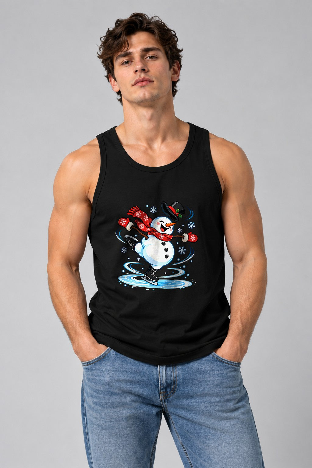 Ice Skating Snowman