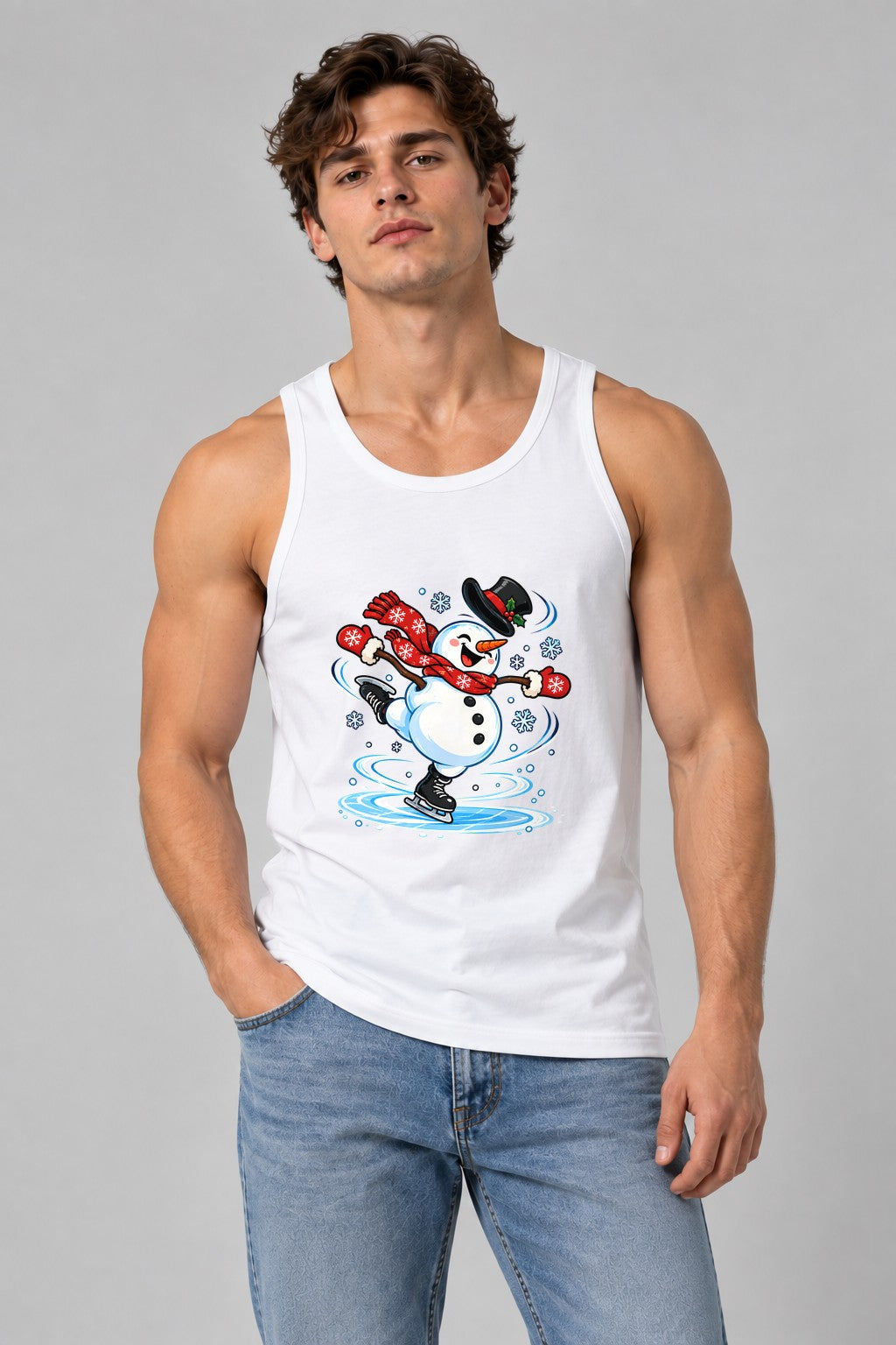 Ice Skating Snowman