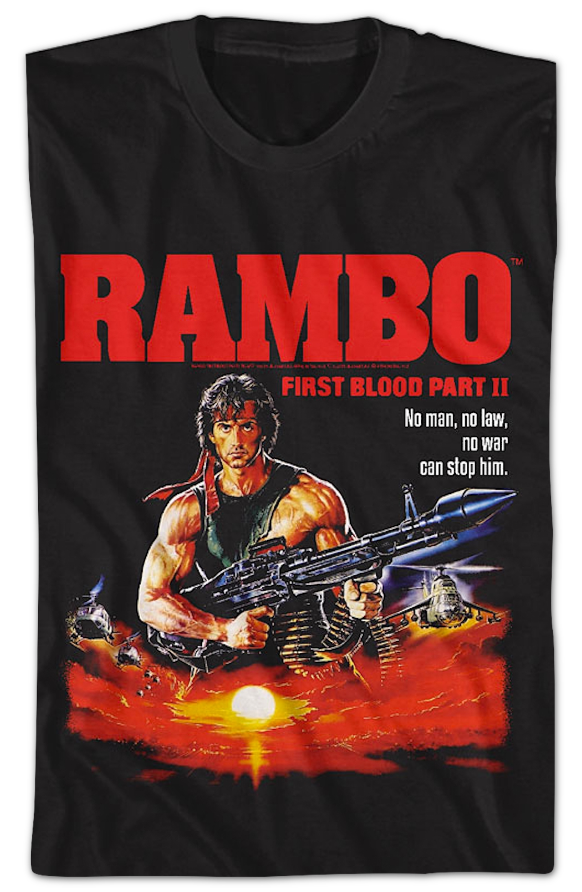 Illustrated Poster First Blood Part II Rambo T-Shirt