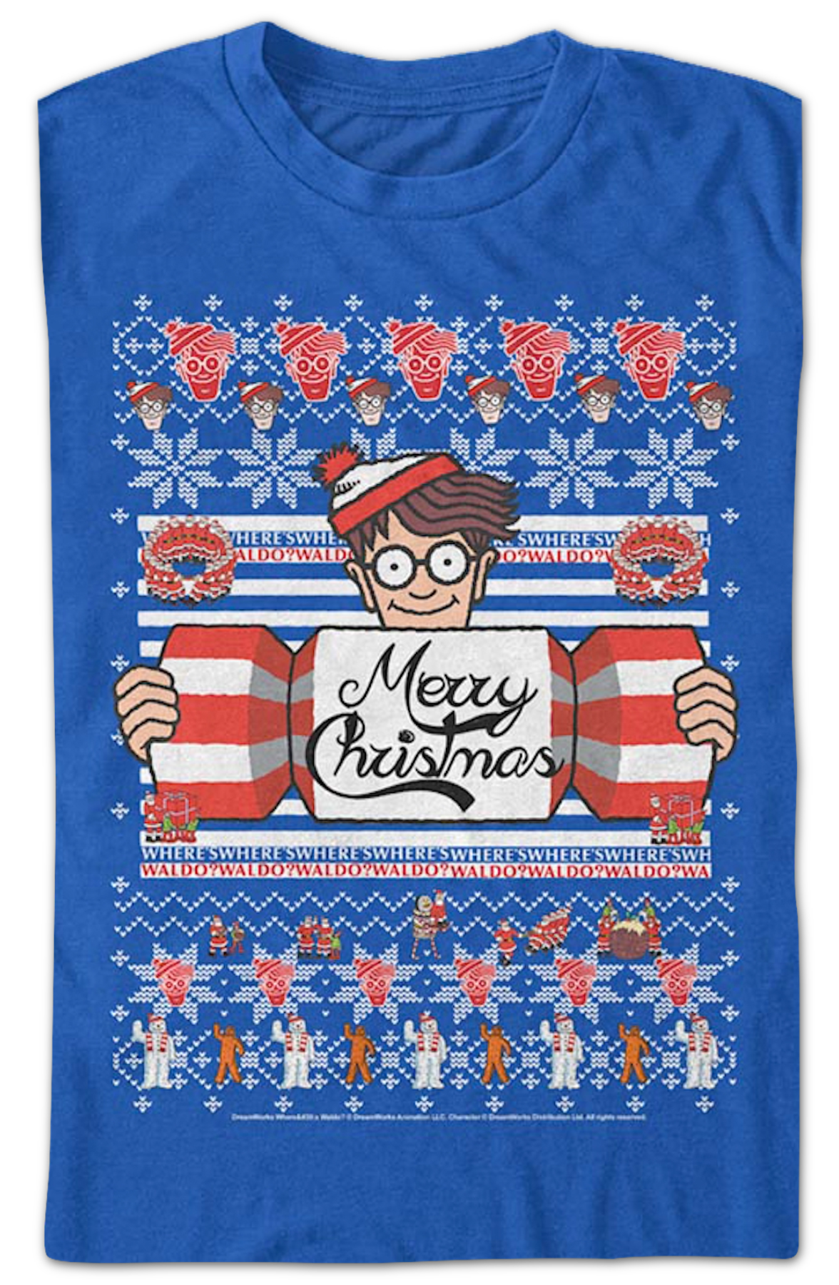 Merry Christmas Faux Ugly Sweater Where's Waldo T-Shirt product image 2