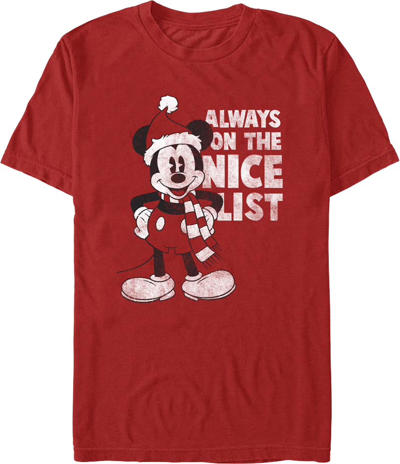 Mickey Mouse Always On The Nice List Disney T-Shirt product image 1