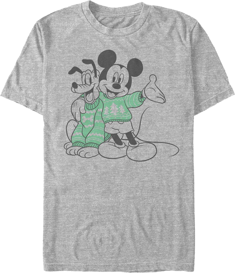 Mickey Mouse & Pluto Christmas Sweaters Disney T-Shirt product image 1