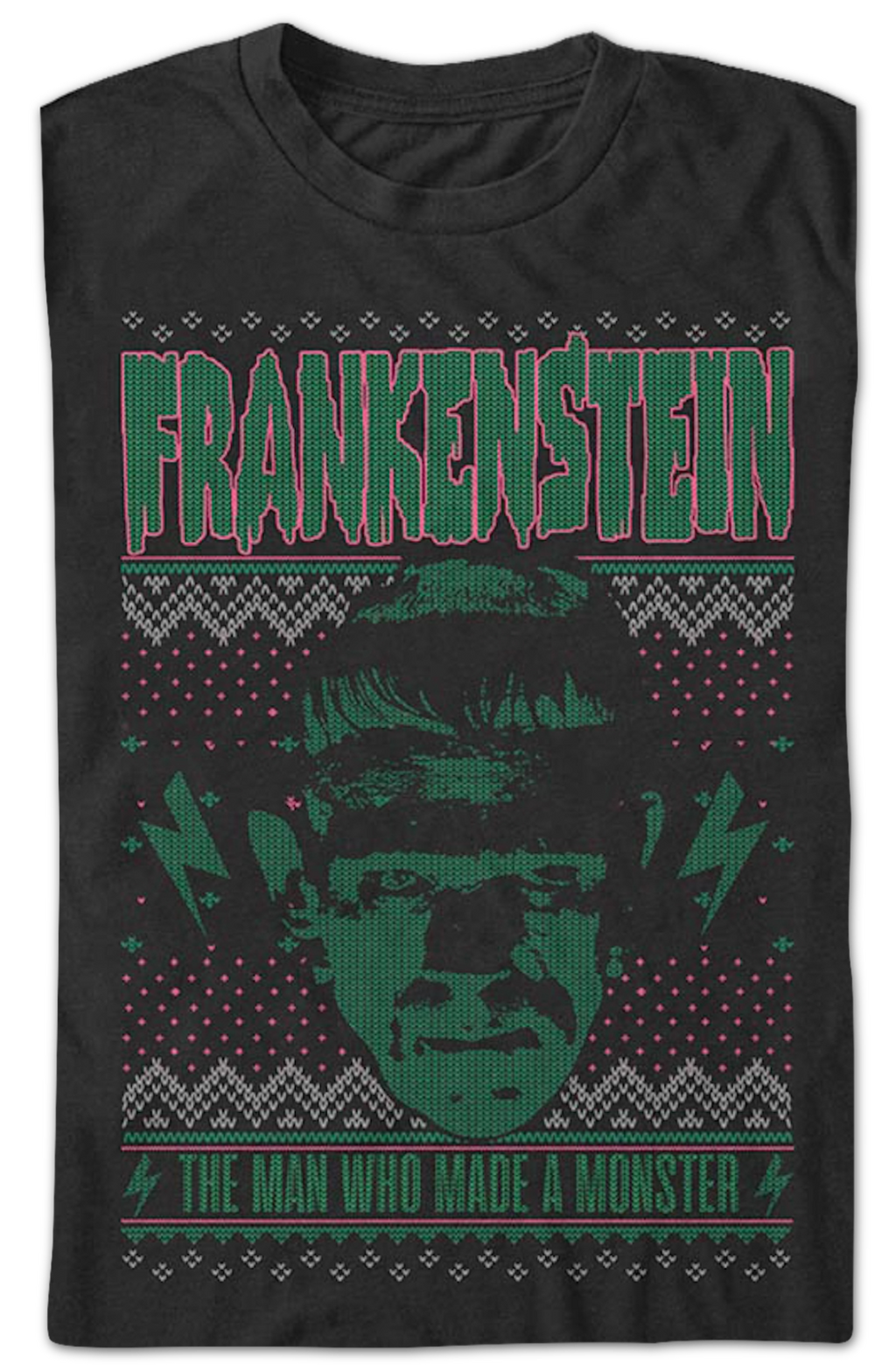 Monster Faux Ugly Christmas Sweater Frankenstein T-Shirt product image 2
