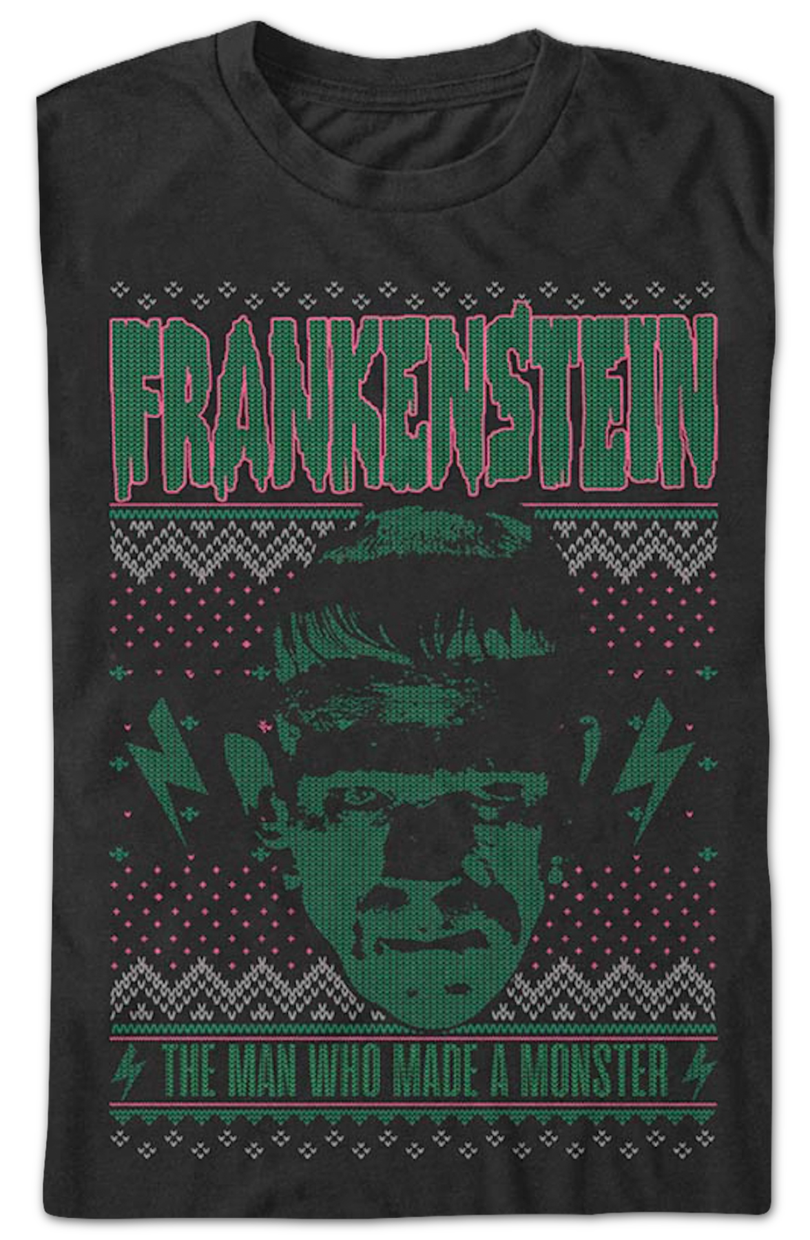 Monster Faux Ugly Christmas Sweater Frankenstein T-Shirt product image 2