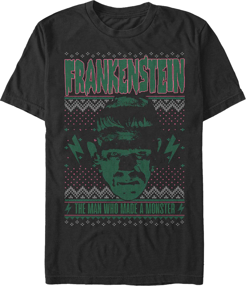 Monster Faux Ugly Christmas Sweater Frankenstein T-Shirt product image 1