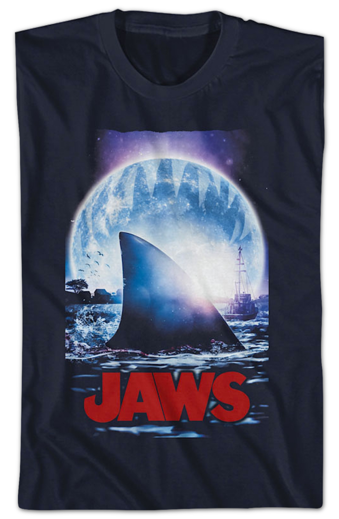 Moonlit Shark Fin Jaws T-Shirt product image 2