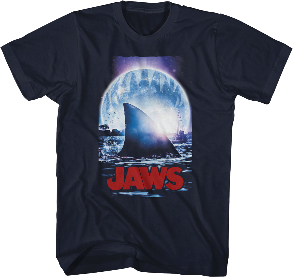 Moonlit Shark Fin Jaws T-Shirt product image 1