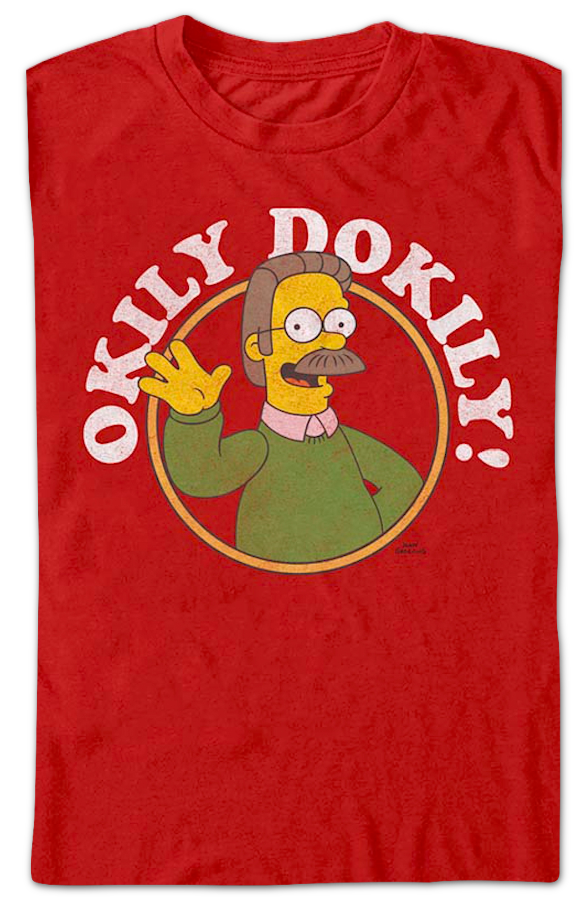 Red Ned Flanders Okily Dokily Simpsons T-Shirt product image 2