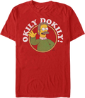 Red Ned Flanders Okily Dokily Simpsons T-Shirt product image 1