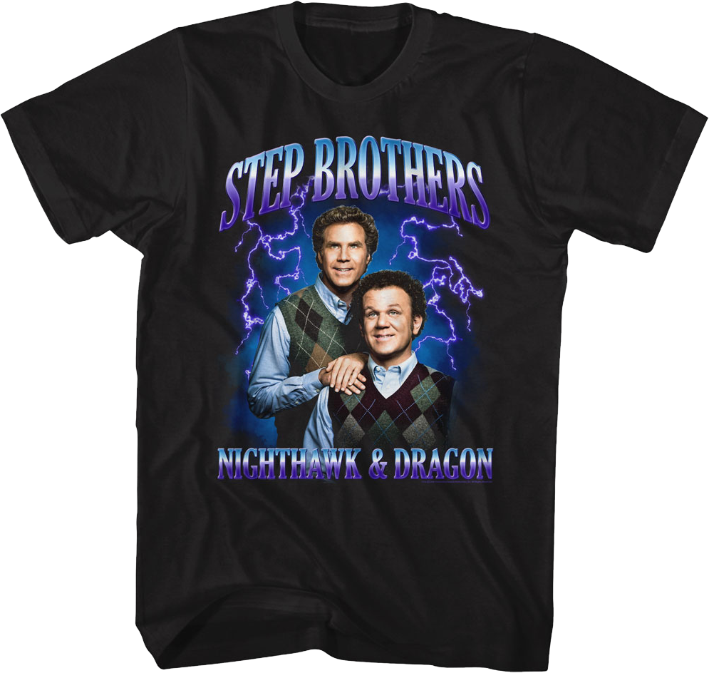 Nighthawk & Dragon Lightning Photo Step Brothers T-Shirt product image 1