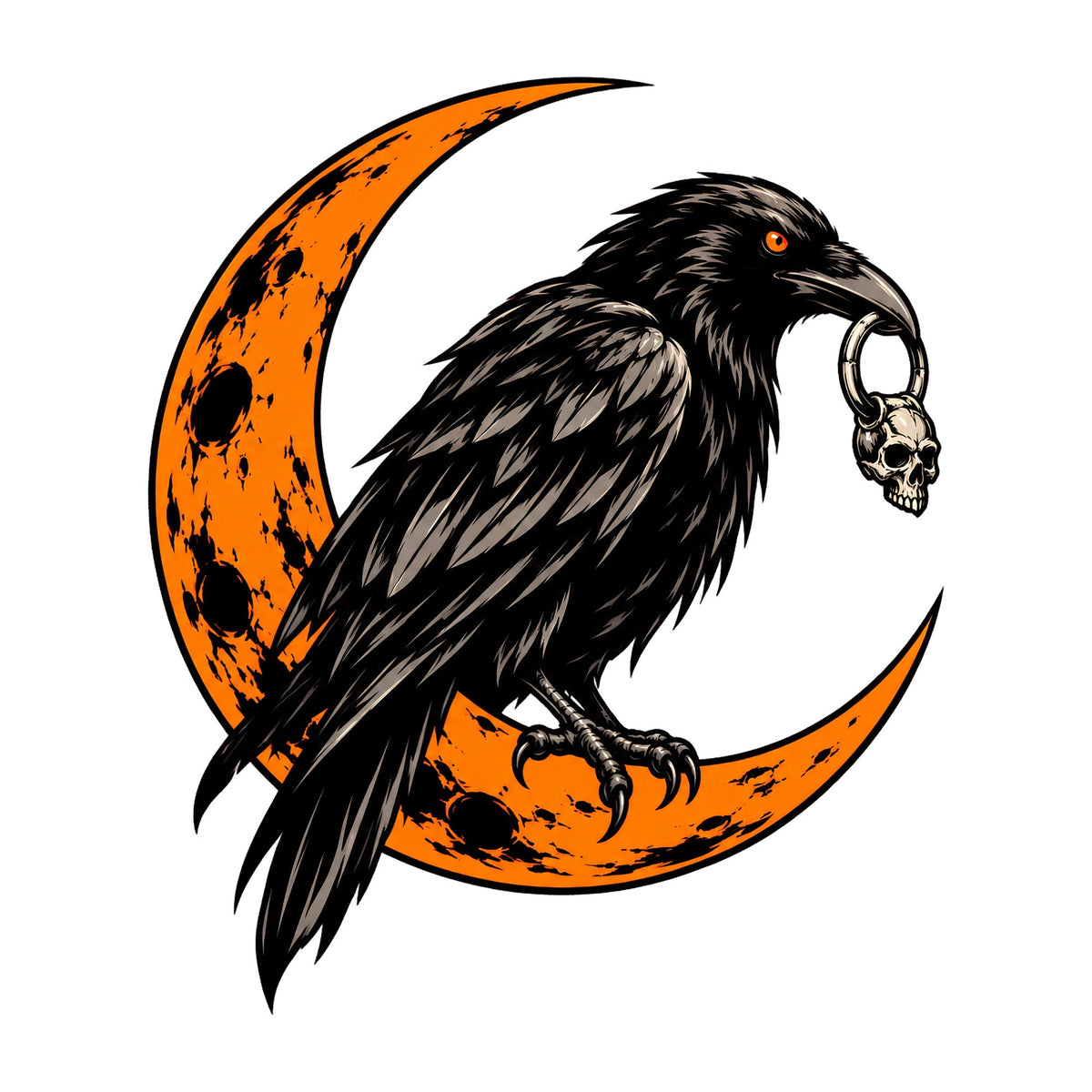 Raven Moon Skull