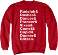 Reindeer Names Christmas Sweatshirt product image 1