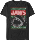 Shark Attack Faux Ugly Christmas Sweater Jaws T-Shirt product image 1