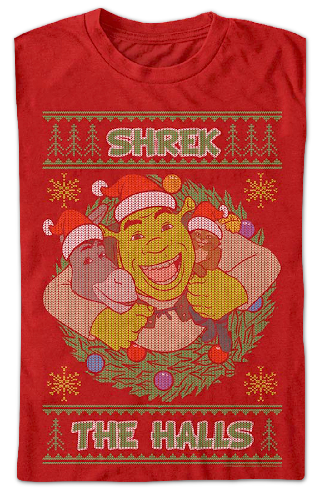 Shrek The Halls Faux Ugly Christmas Sweater T-Shirt product image 2