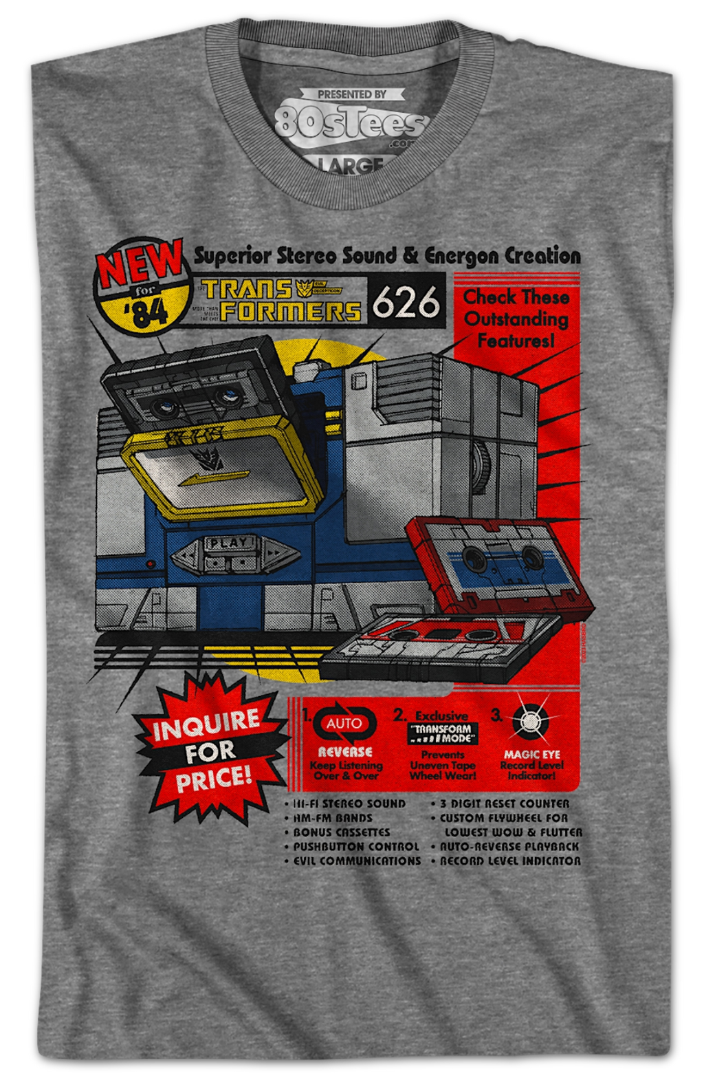 Soundwave Stereo Cassette Transformers T-Shirt product image 2
