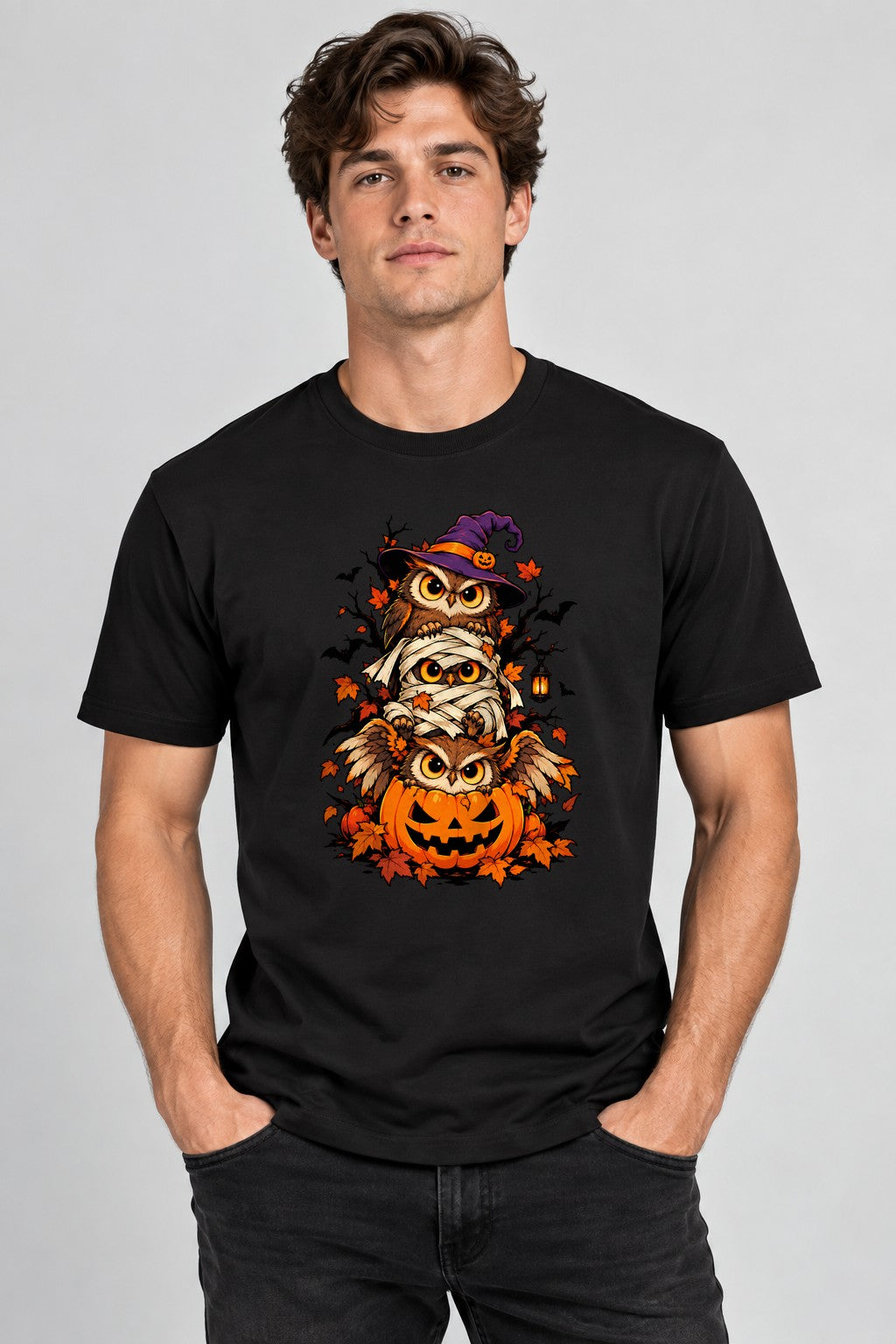 Stacked Halloween Owls