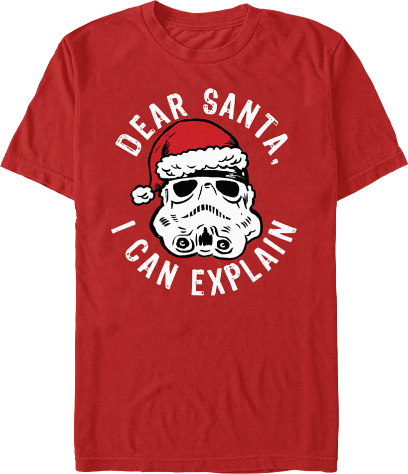 Red Stormtrooper Dear Santa, I Can Explain Star Wars T-Shirt product image 1