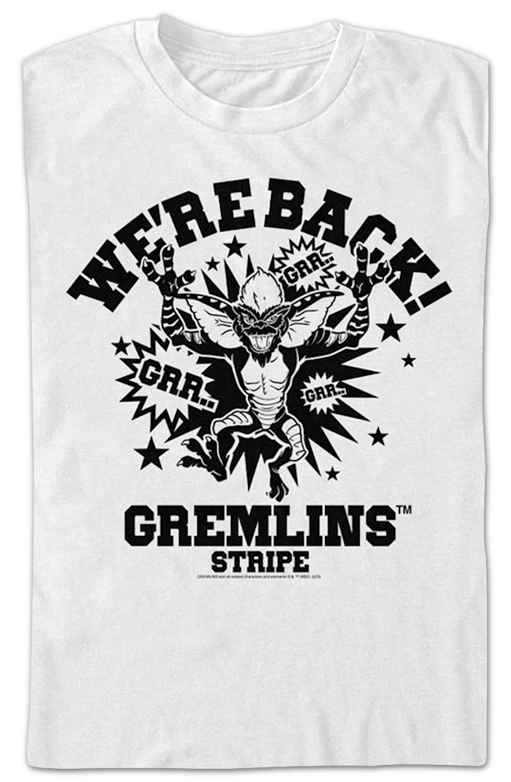White Stripe We're Back Gremlins T-Shirt product image 2
