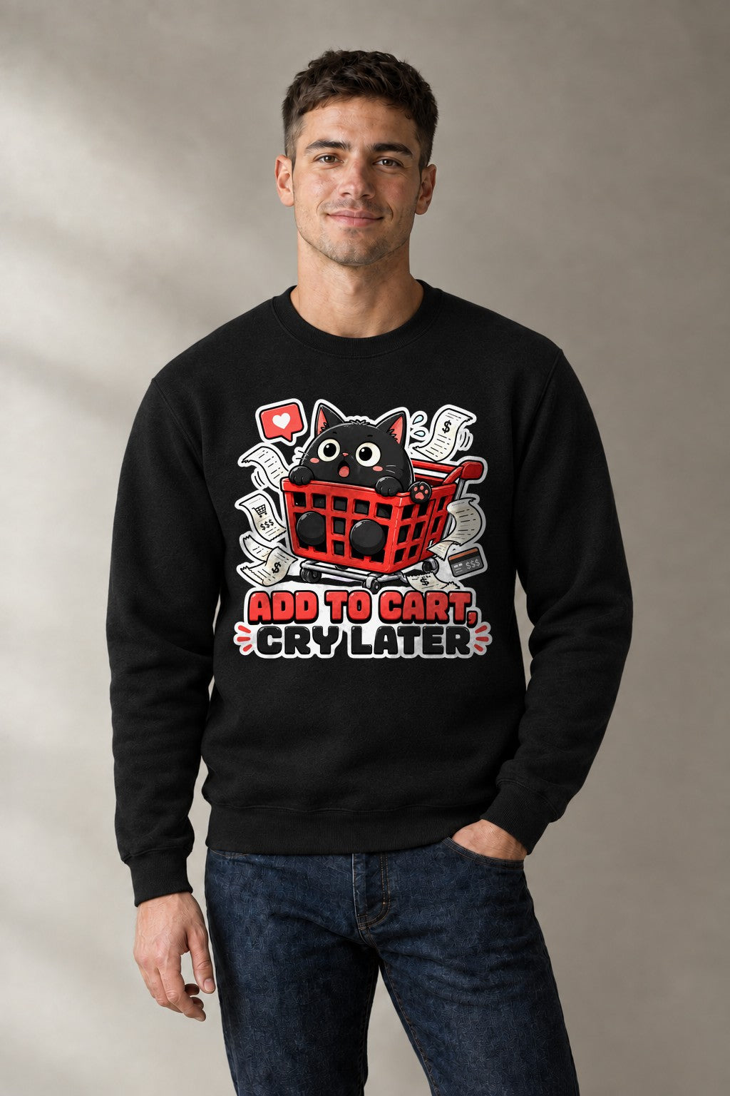 Add To Cart Cry Later - Funny Black product image 2