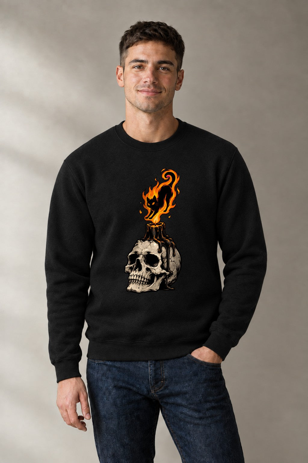 Flaming Cat Skull Candle product image 2
