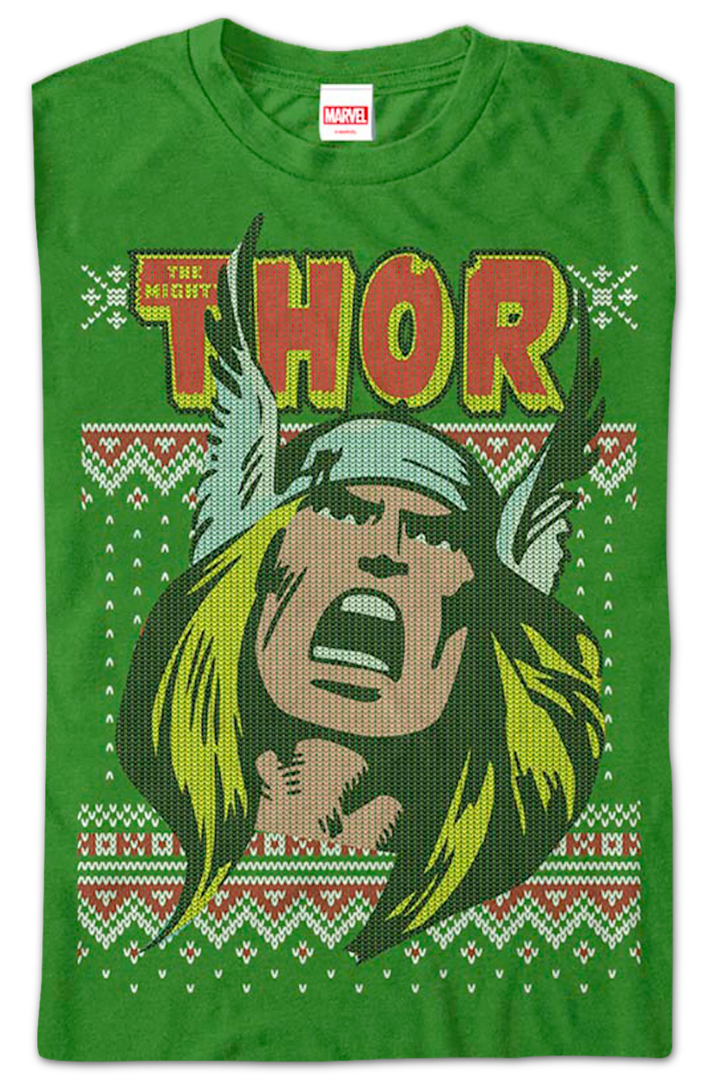 Thor Faux Ugly Christmas Sweater Marvel Comics T-Shirt product image 2