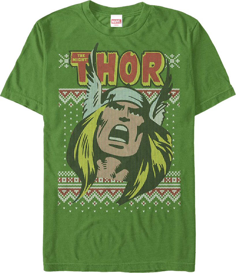 Thor Faux Ugly Christmas Sweater Marvel Comics T-Shirt product image 1